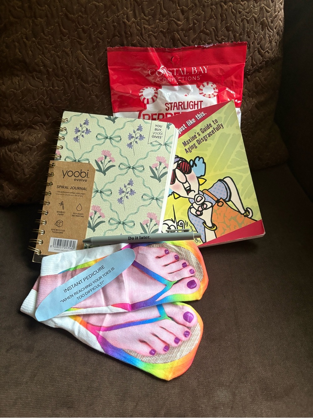Menopause Gift Set - Maxine book, journal, pen, pedicure socks, mints. - Picture 1 of 7